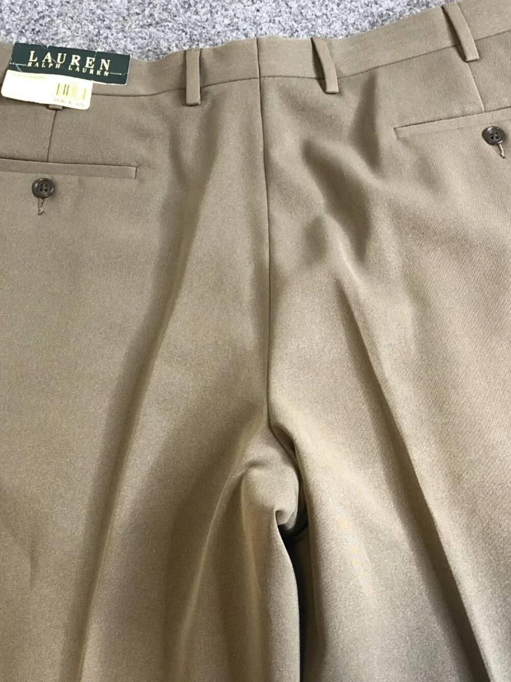 Lauren Ralph Lauren Pants Mens 36x32 Beige Taupe Double Pleated High Waist